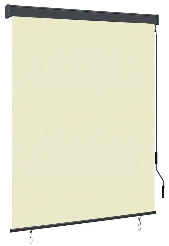vidaXL Estore de rolo para exterior 140x250 cm creme