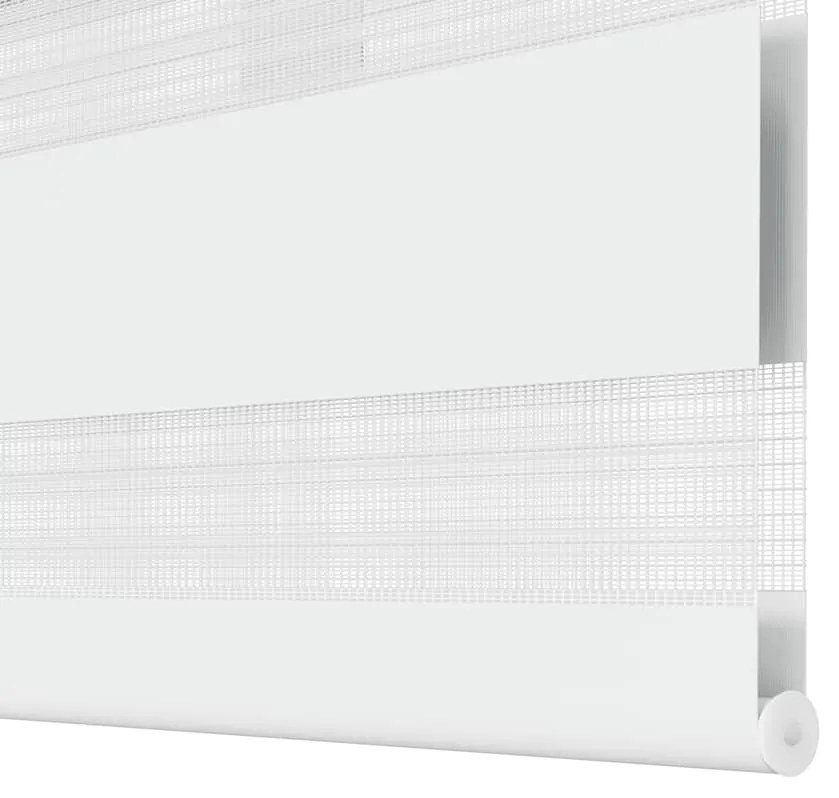 Estore de rolo 120 x 230 cm, linhas de zebra / Branco