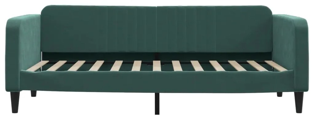 Sofá-cama 100x200 cm veludo verde-escuro