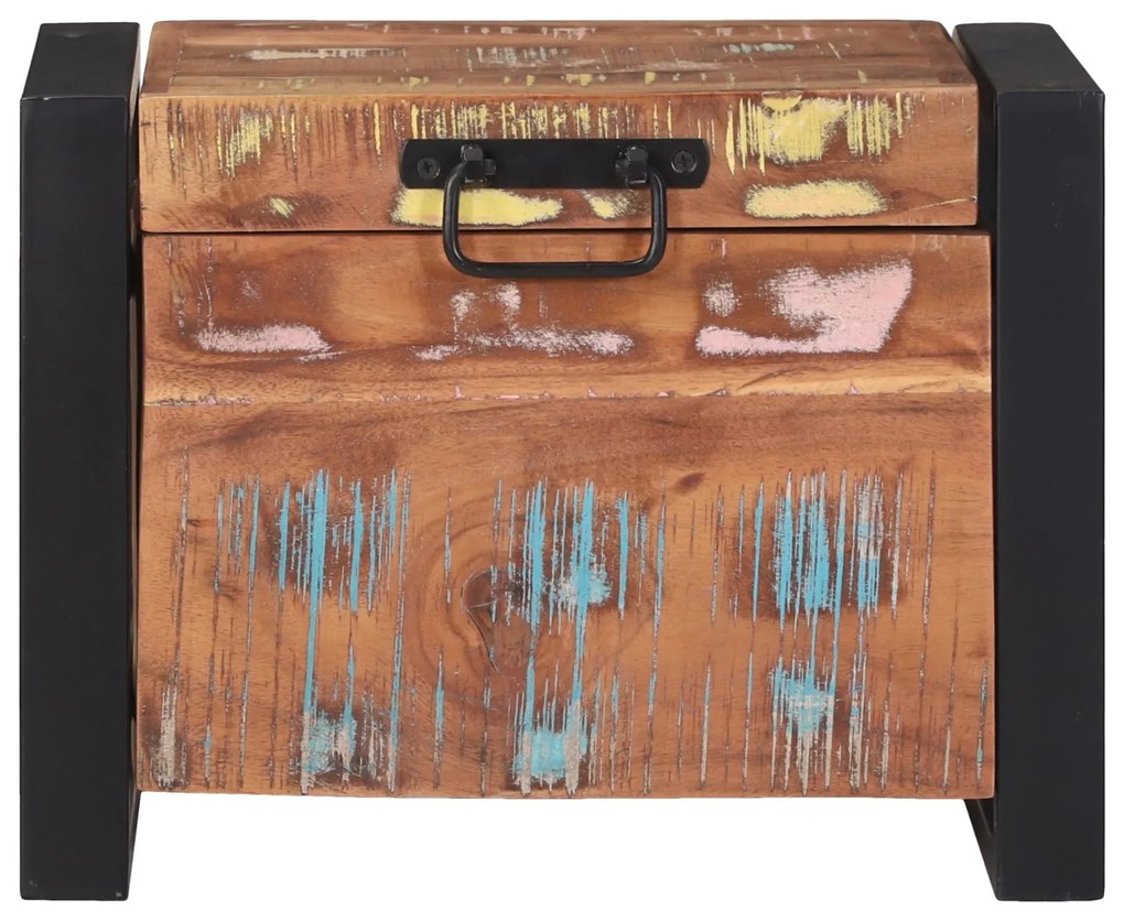 Baús de Armazenamento 40x30x30cm Madeira Recuperada e Metal