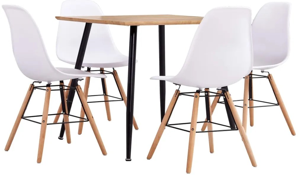 vidaXL 5 pcs conjunto de jantar plástico branco