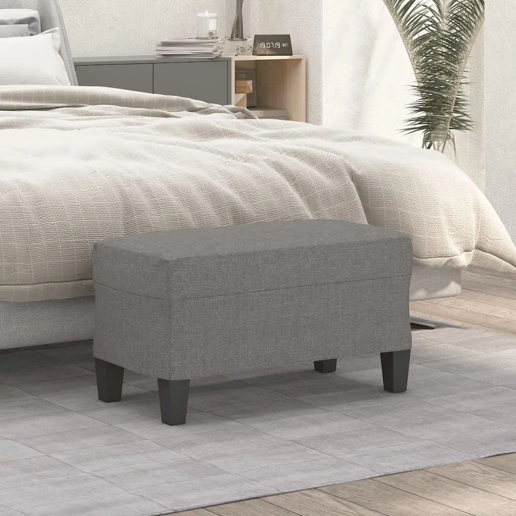 Banco 70x35x41 cm tecido cinzento-escuro