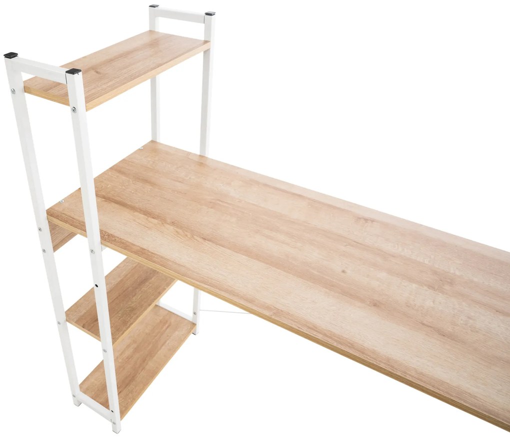 Secretária com prateleiras laterais Poe 120 x 111 x 44 cm Cor Natural