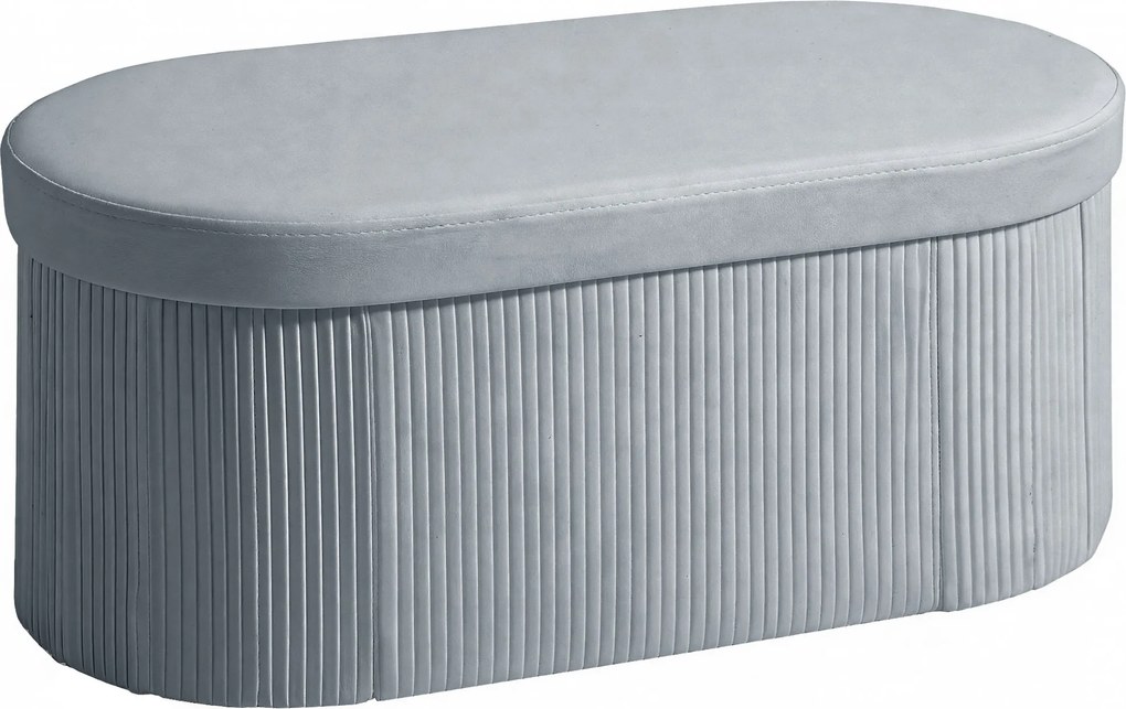 HOMCOM Puff de Arrumação 72 L 76x38x35 cm Estofado em Veludo Baú de Arrumação Suporta 120 kg Cinzento Escuro | Aosom Portugal