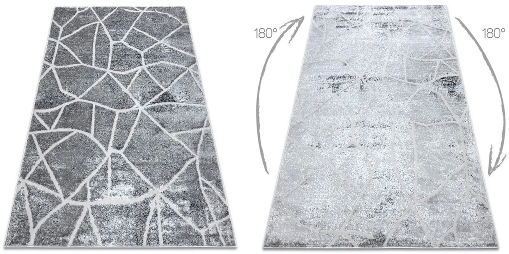 Tapete MEFE moderno  2783 Mármore - Structural dois níveis de lã cinza escuro