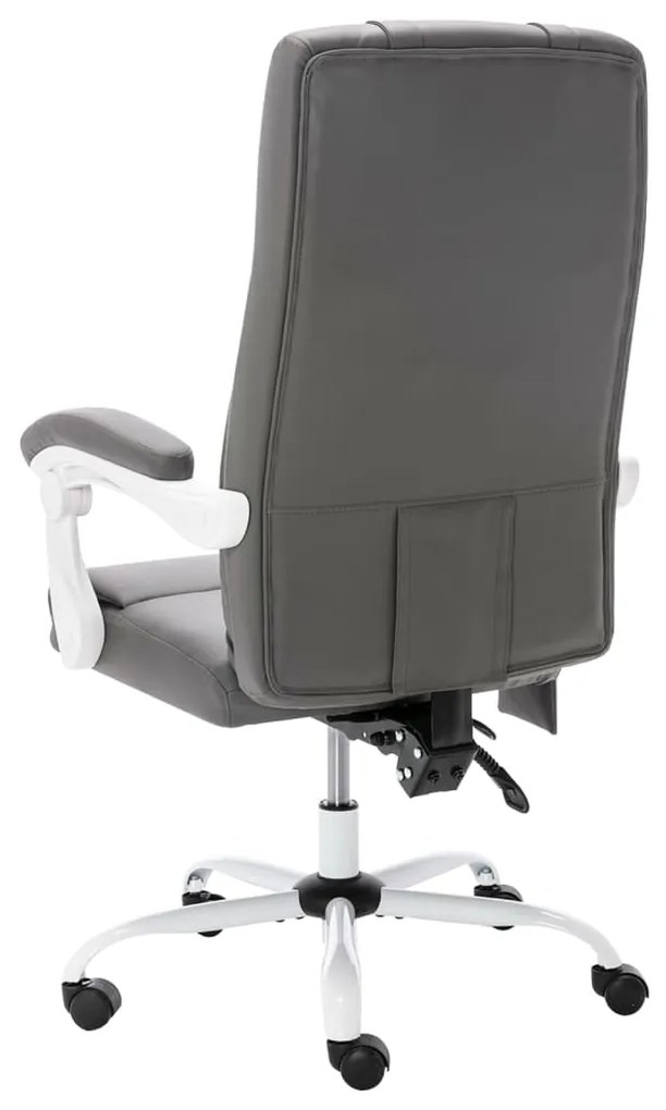 Cadeira escritório c/ função massagem couro artificial cinzento