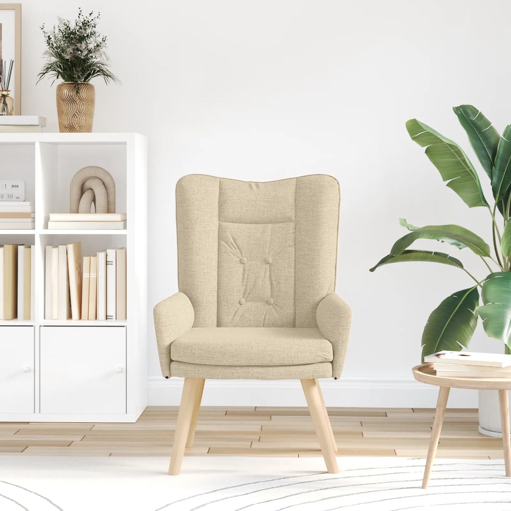 Poltrona Relaxante vidaXL em Tecido Creme