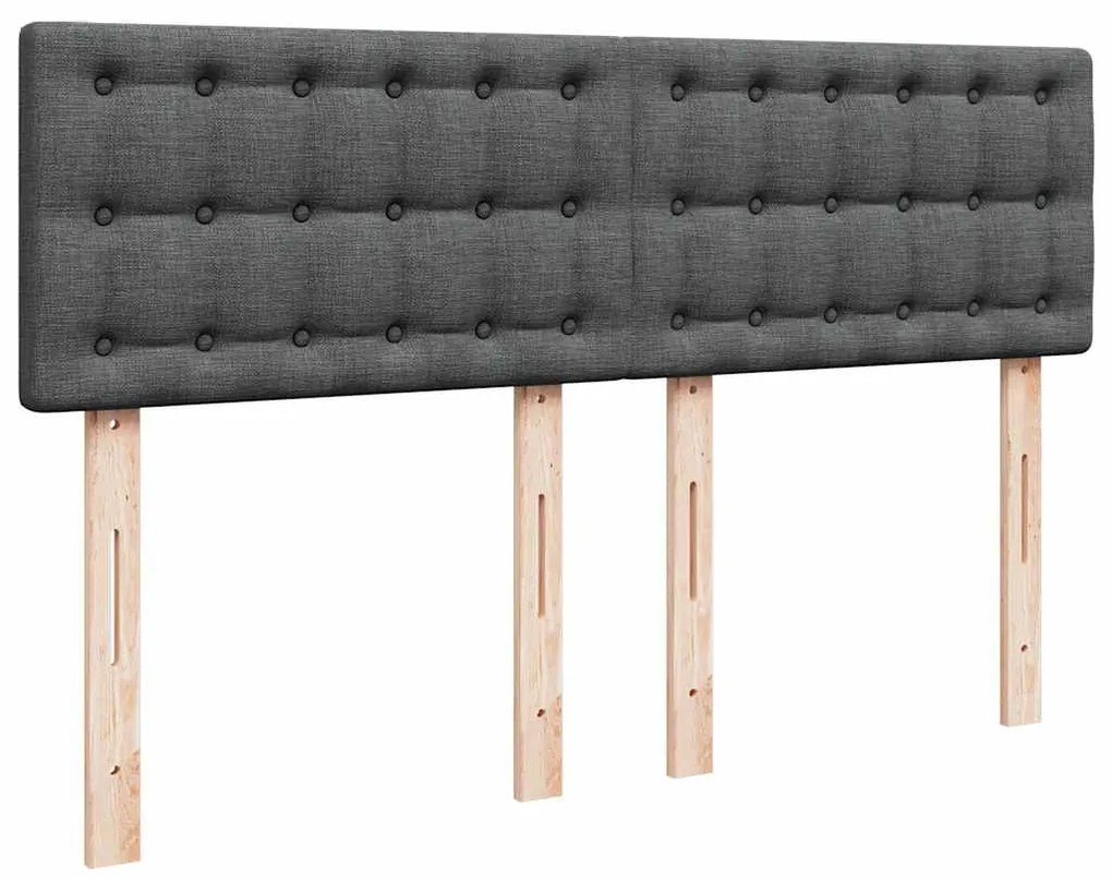Cama otomana com colchão &amp; LEDs 140x200 cm cinzento escuro