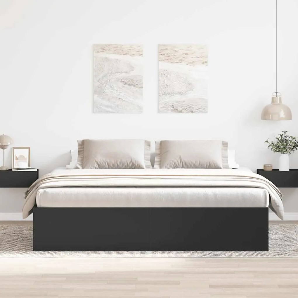 Estrutura de cama super king size 180x200 cm preto