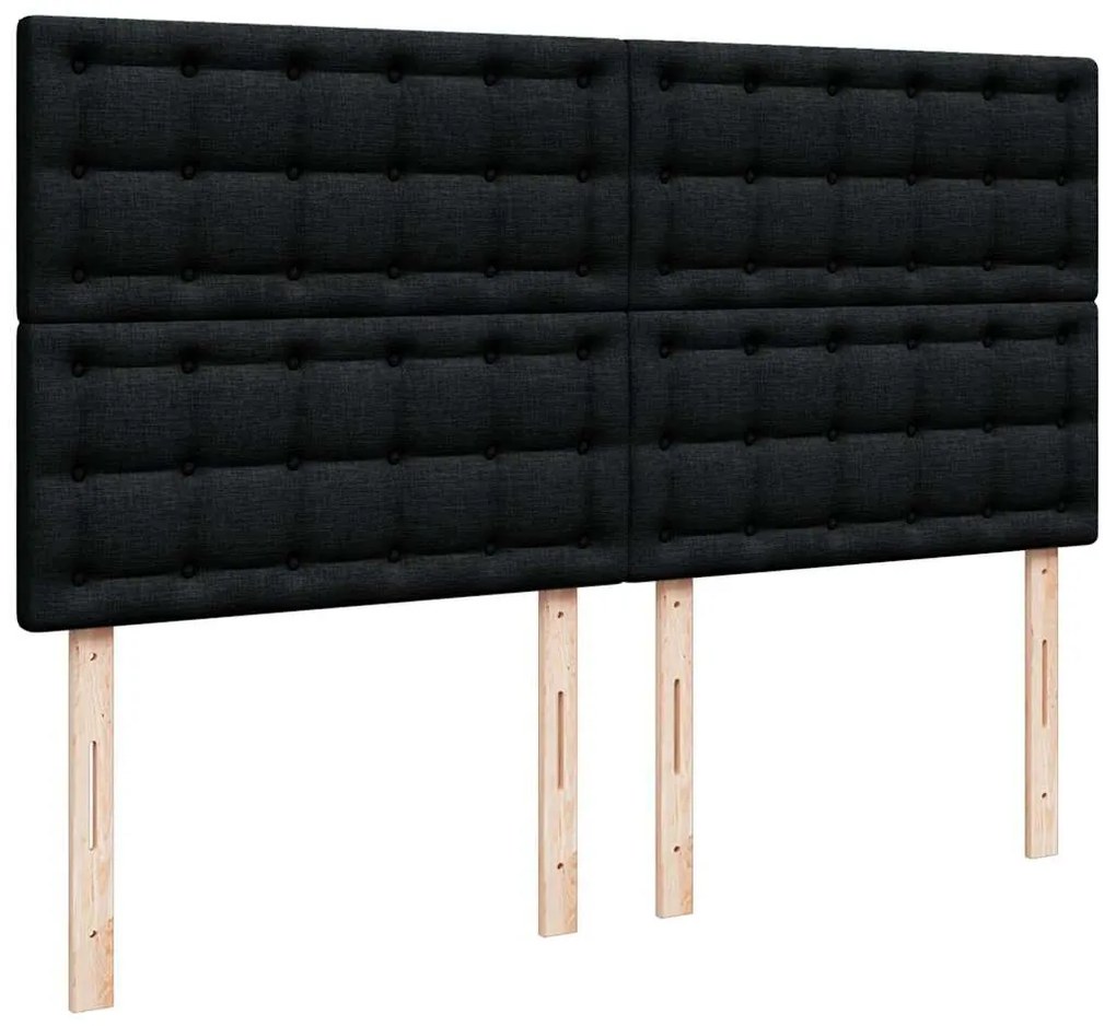 Estrutura de cama otomana com colchão 160x200 cm tecido preto