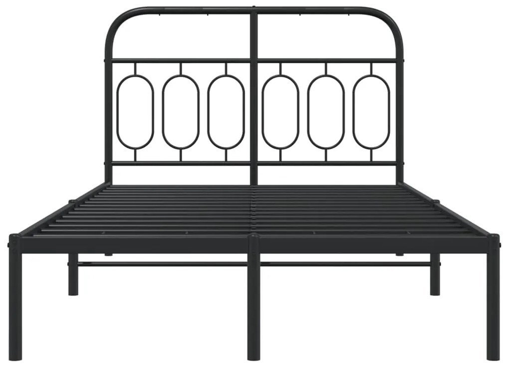 Estrutura de cama com cabeceira 120x190 cm metal preto