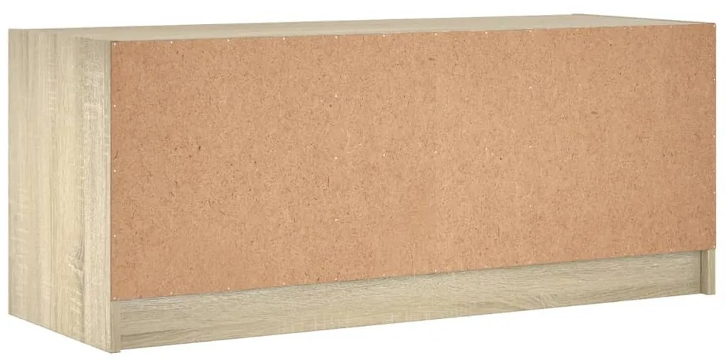 Móvel de TV c/ portas de vidro 102x37x42 cm carvalho sonoma