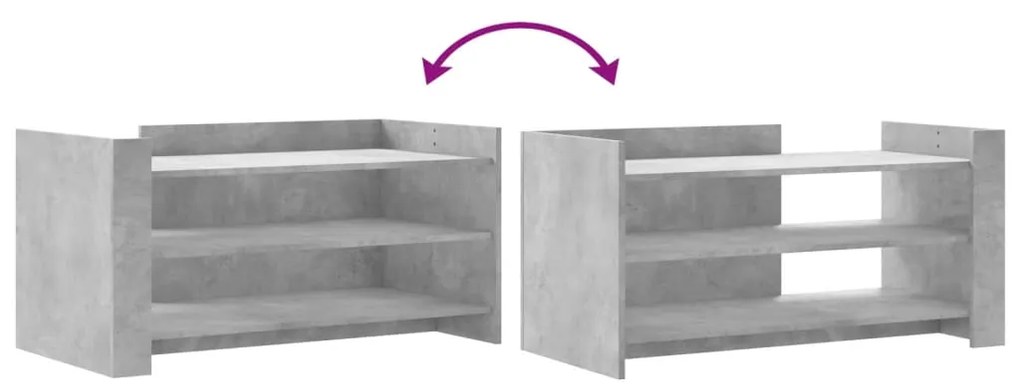 Mesa de centro 100x50x50cm derivados de madeira cinza cimento