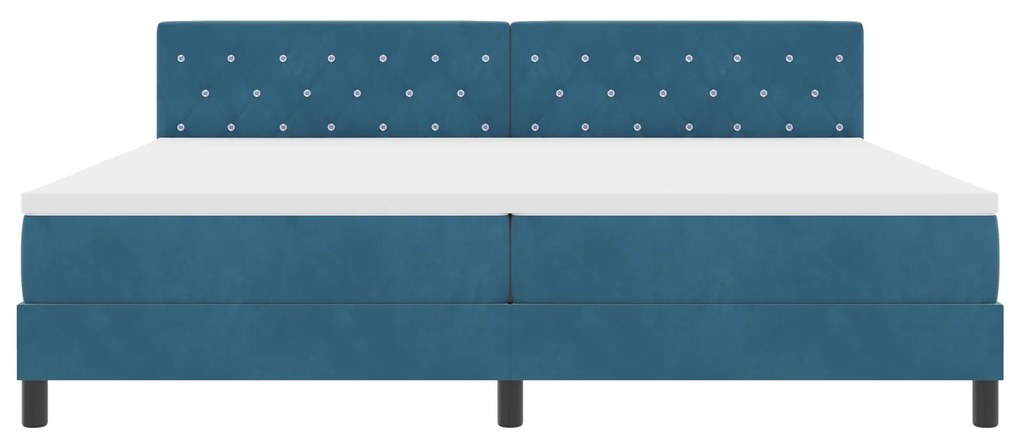 Cama Box com Colchão vidaXL Azul Escuro 200x200 cm Veludo