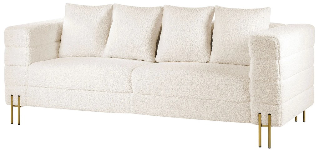 Sofá de 3 lugares em tecido bouclé branco GRANNA Beliani