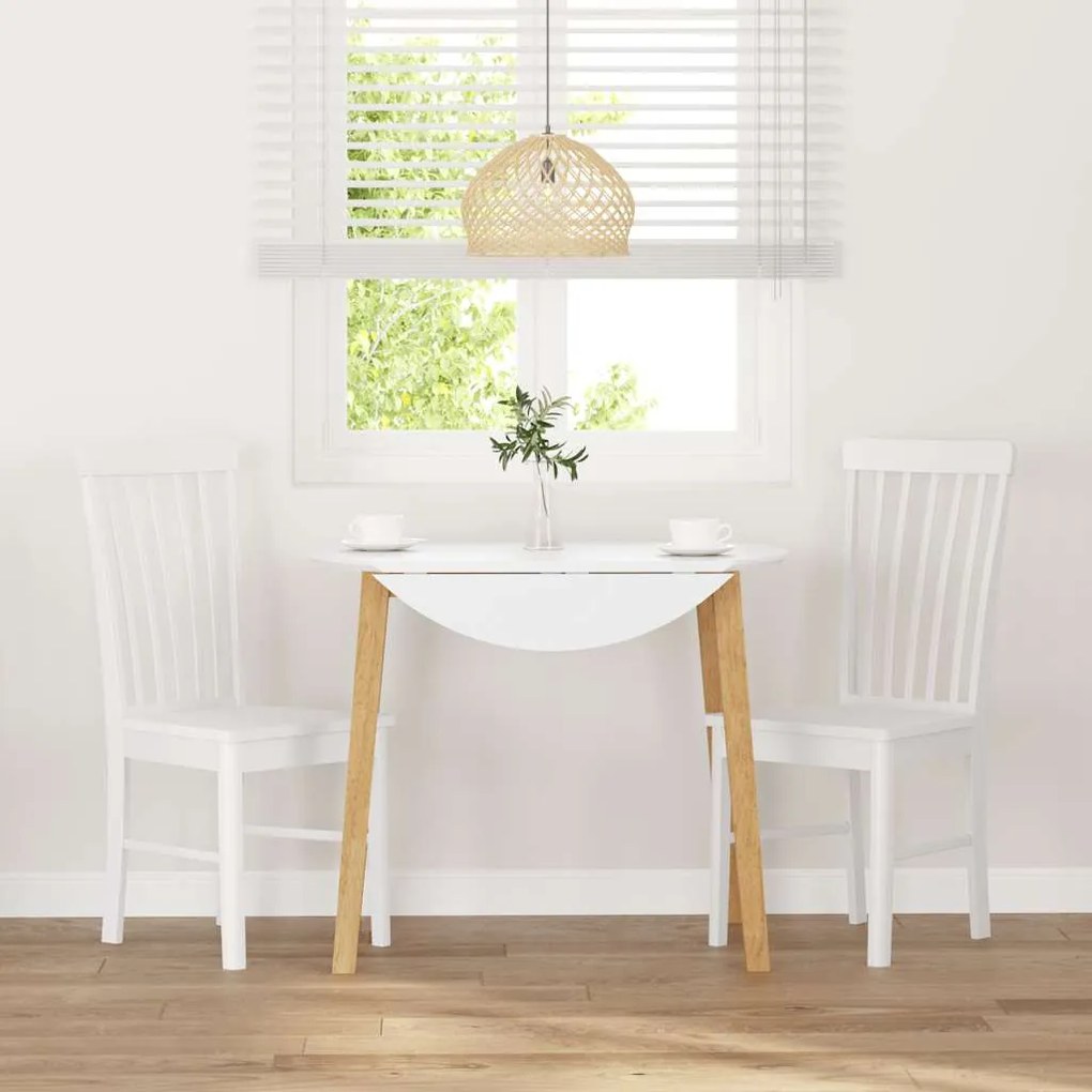 Cadeiras de jantar 2 pcs madeira de seringueira maciça branco