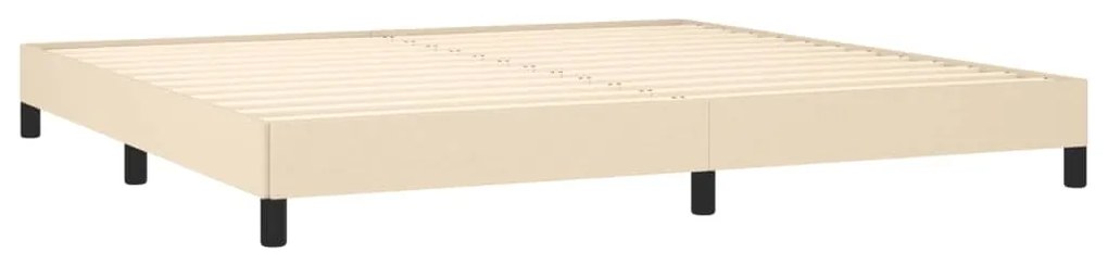 Estrutura de cama sem colchão 200x200 cm tecido cor creme
