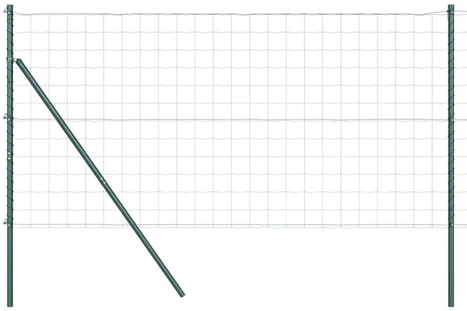 Cerca Euro com 7 Postes 1,2 x 10 m em Aço Galvanizado Verde