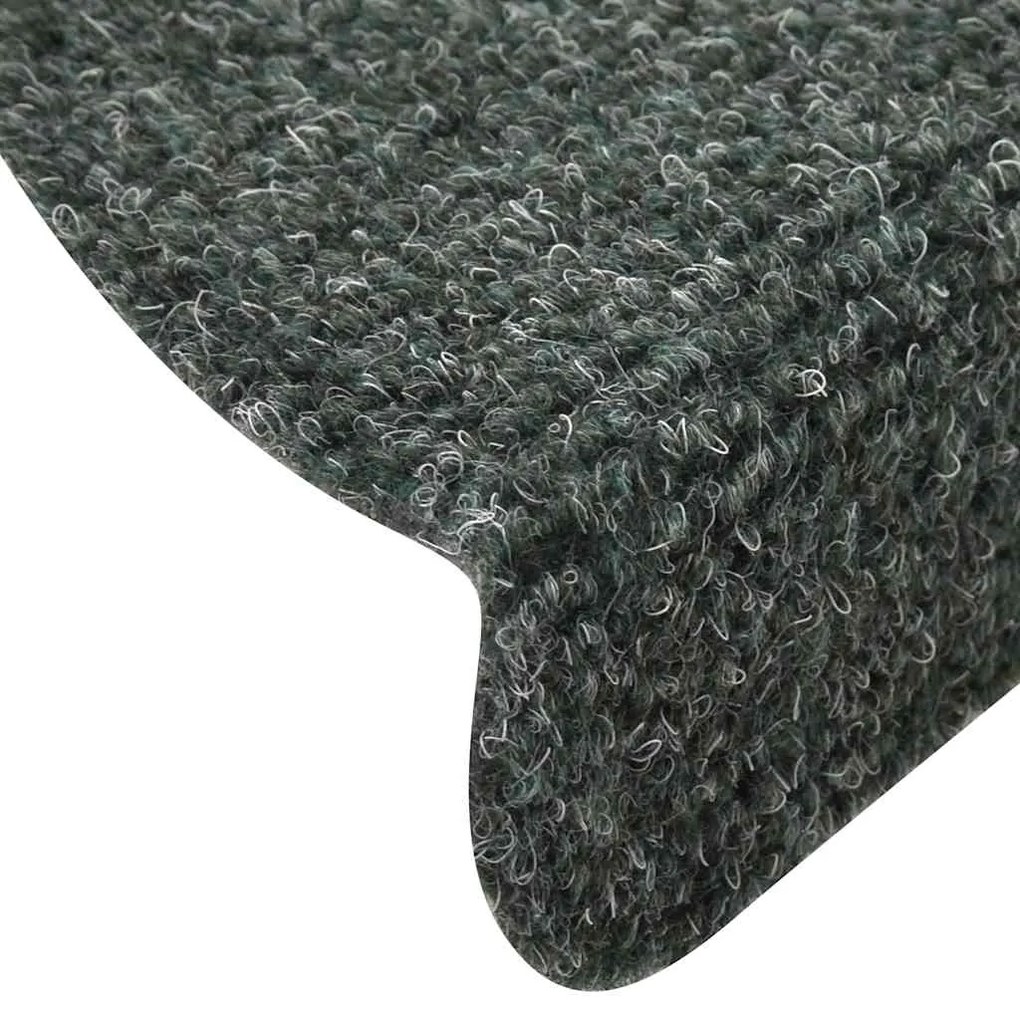 Tapetes de escada autoadesivos 30 pcs 65x21x4 cm verde