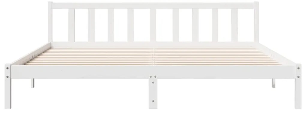 Cama extra longa sem colchão 180x220 cm pinho maciço branco