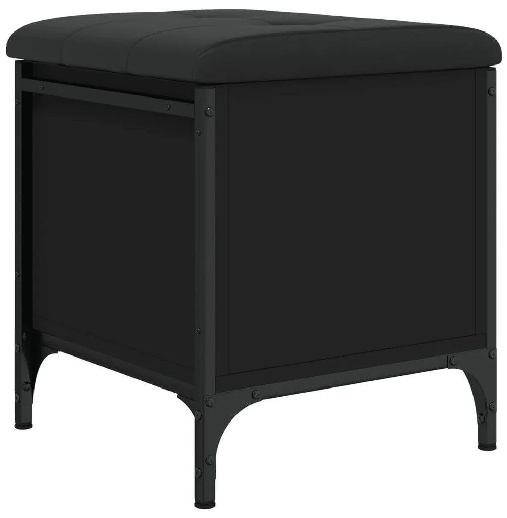 Banco de arrumação 42x42x45 cm derivados de madeira preto