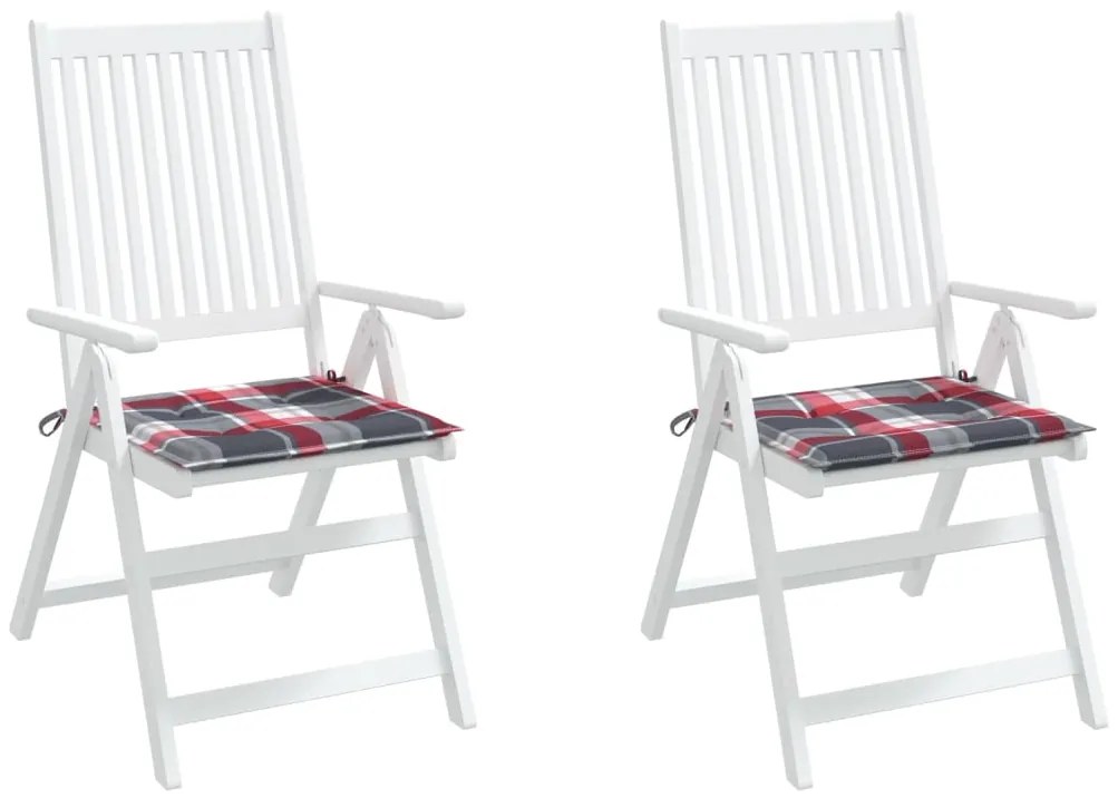 Almofadões cadeiras jardim 2pcs tecido oxford xadrez vermelho