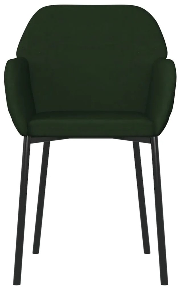 Cadeiras de jantar 2 pcs veludo verde-escuro