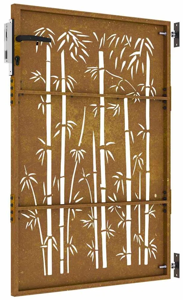 Portão de jardim 85x150 cm aço corten design bambu