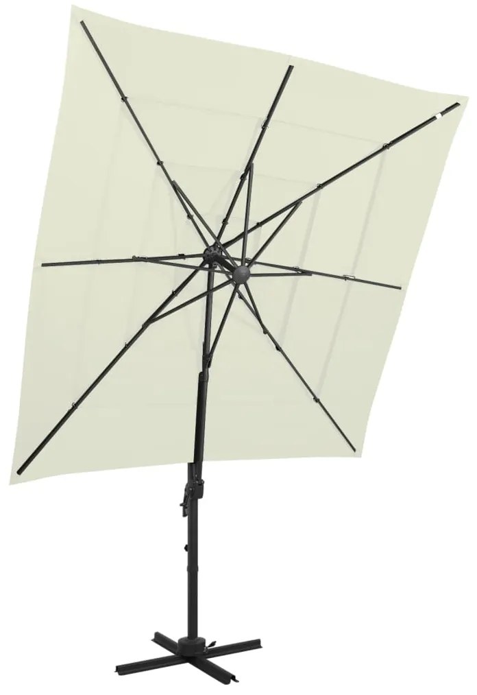 vidaXL Guarda-sol de jardim com poste de alumínio 250x250 cm areia