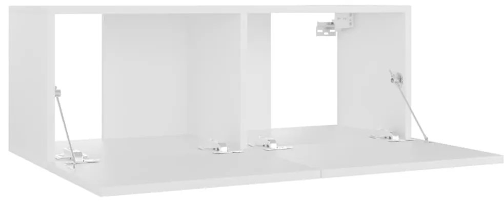 3 pcs conjunto de móveis de TV derivados de madeira branco