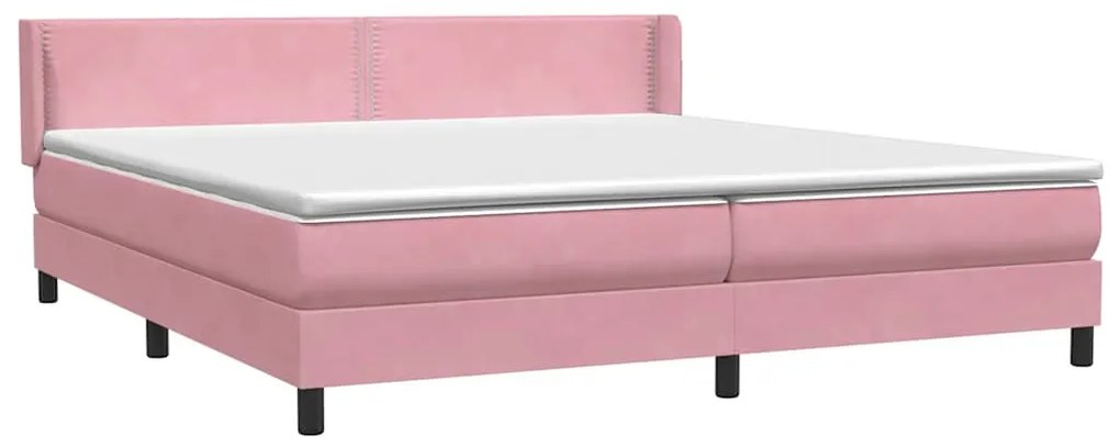 Cama com molas/colchão rosa 180x220 cm veludo