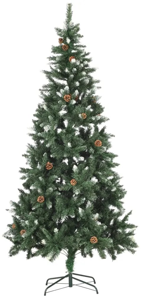 Árvore de Natal artificial com pinhas pré-iluminada 210 cm