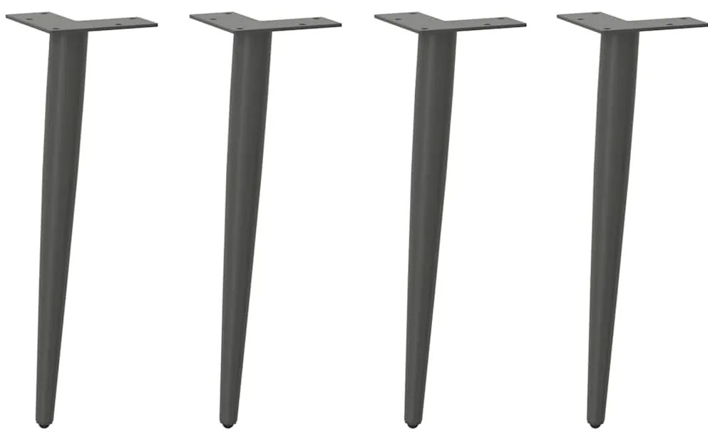 vidaXL Pés para mesa de centro formato cônico 4 peças antracite 42-43 cm aço