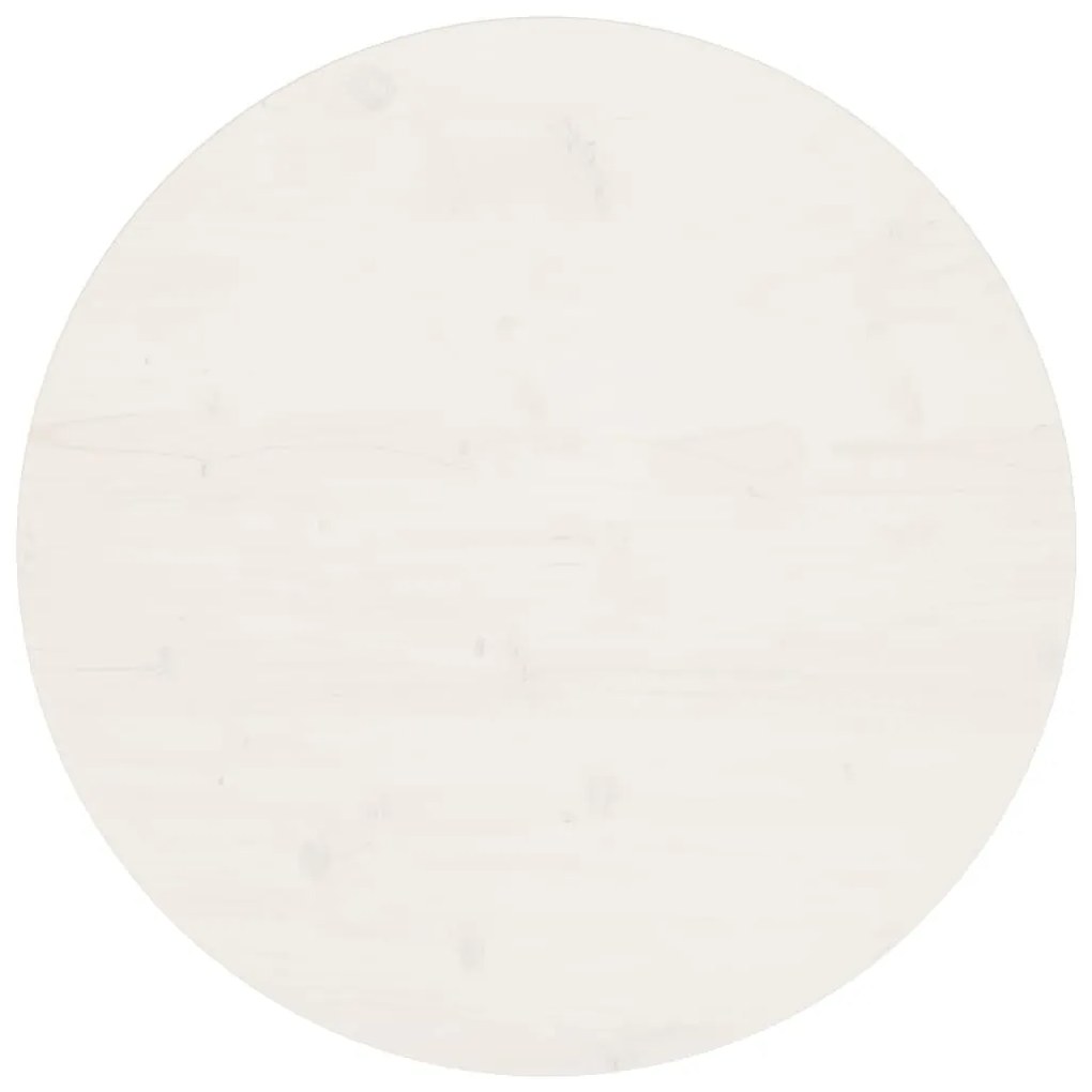 Tampo de mesa pinho maciço Ø70x2,5 cm branco