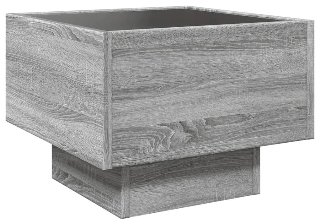 Mesa de cabeceira c/ LED Infinity 40x40x30 cm cinzento sonoma