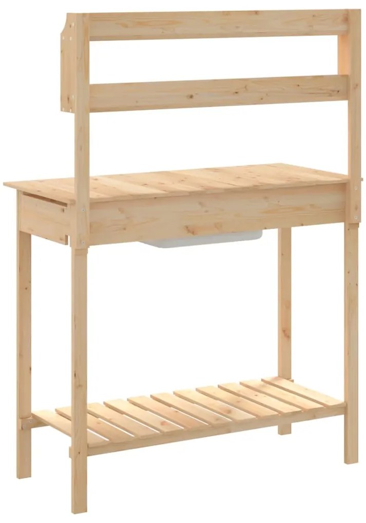 Mesa de cultivo com pia 147,5x44x139,5 cm abeto maciço