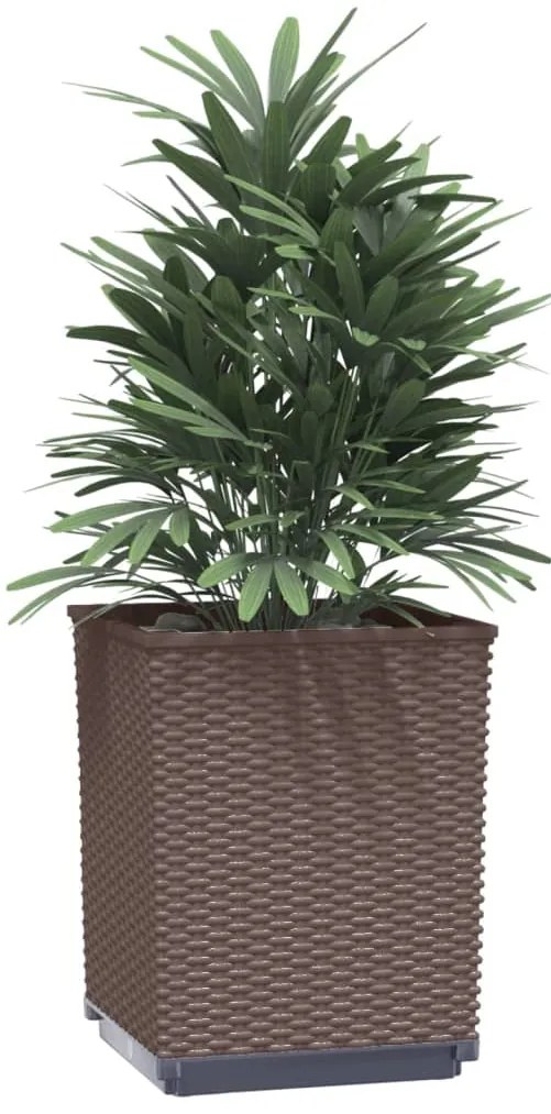 Vasos/floreiras 4 pcs 30x30x37 cm polipropileno castanho