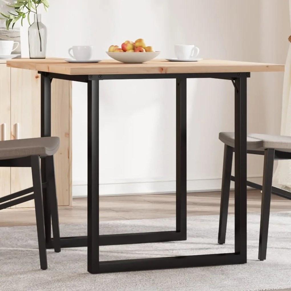 Mesa de jantar estrutura em O 90x90x75,5 cm pinho/aço
