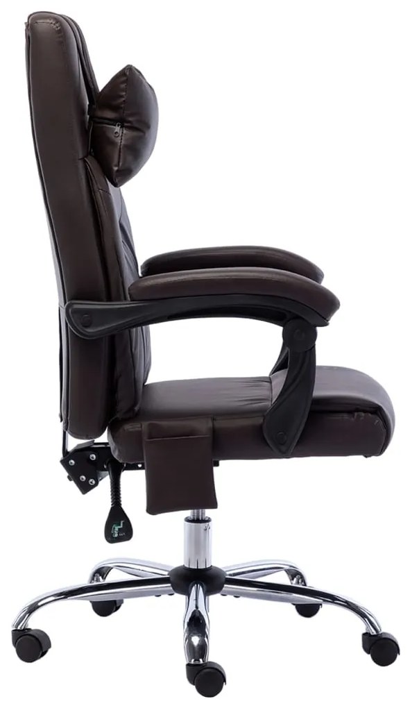 Cadeira escritório c/ função massagem couro artificial castanho