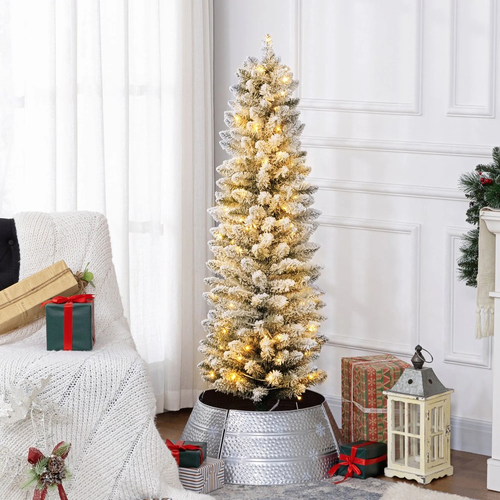 Árvore de Natal Árvore de Natal artificial nevada de 150 cm com 120 lu
