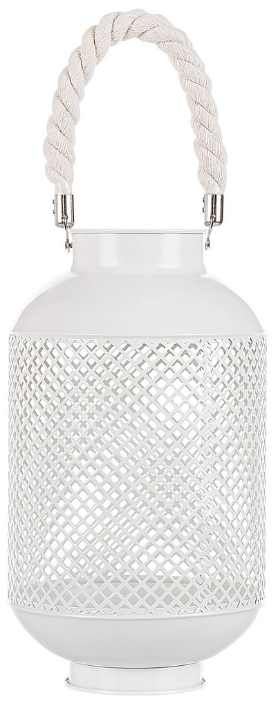 Lanterna decorativa em metal branco CORON Beliani