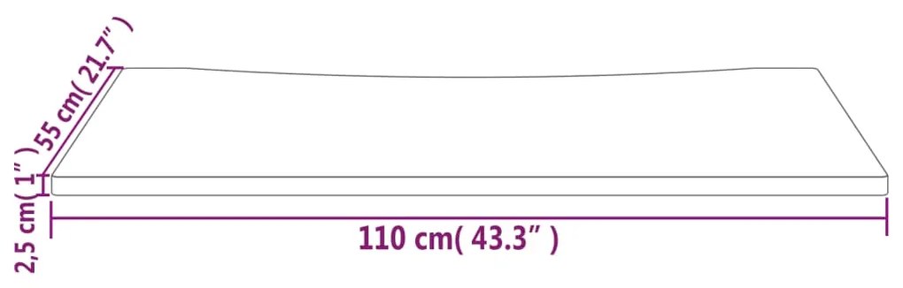 Tampo de secretária 110x55x2,5 cm pinho maciço branco