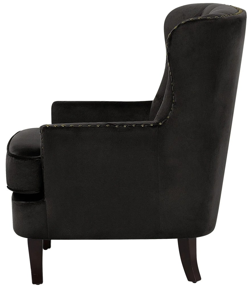 Poltrona em veludo preto VIBORG II Beliani