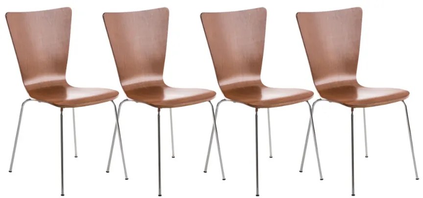 Conjunto de 4 cadeiras cozinha e jantar Aaron 43 x 84 x 50 cm Castanho