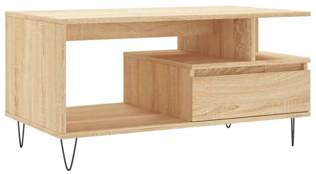 Mesa de centro 90x49x45 cm derivados de madeira carvalho sonoma