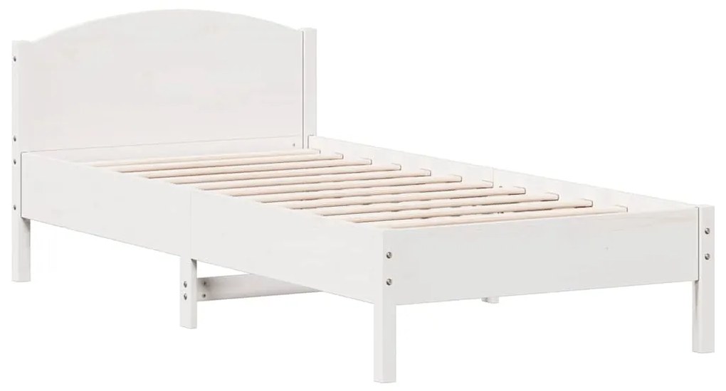 Cama sem colchão 90x200 cm madeira de pinho maciça branco