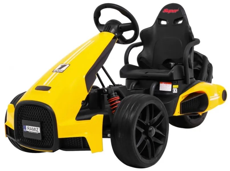 Kart elétrico para Crianças 3 Rodas 12V XR-1 Rodas Espuma EVA Amarelo