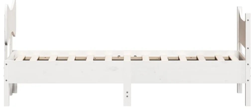 Cama sem colchão 75x190 cm madeira de pinho maciça branco