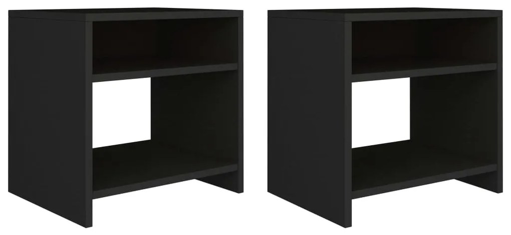 vidaXL Mesas de cabeceira 2 pcs 40x30x40 cm derivados de madeira preto