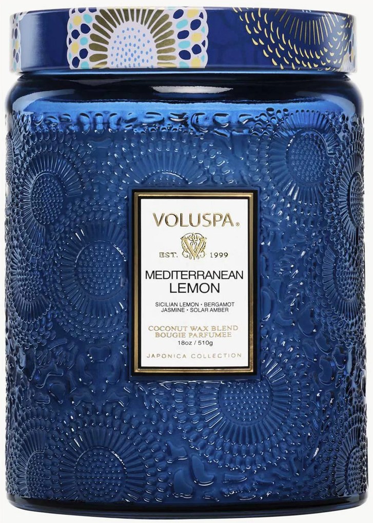 Vela perfumada artesanal Mediterranean Lemon (limão, bergamota, jasmim e âmbar solar)